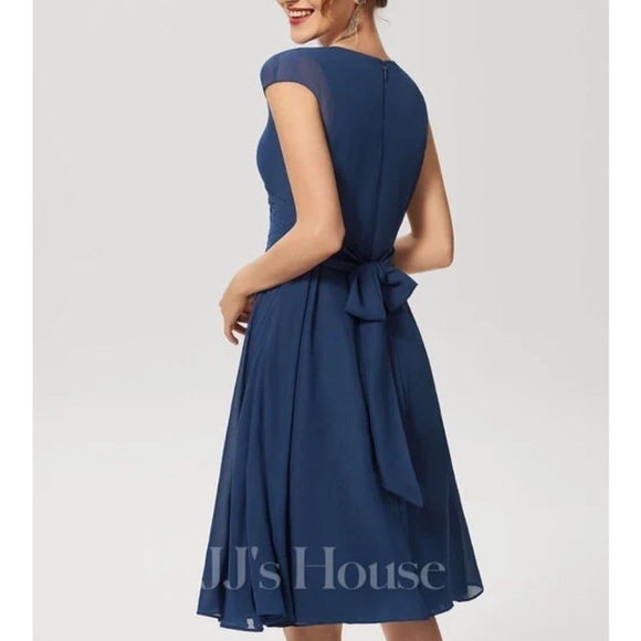 JJs House Elegant Navy Blue Dress - Picture 4 of 6